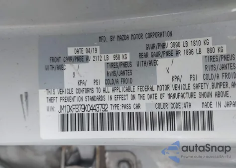 2019 Mazda Cx-3 Sport из США, поврежденный, VIN JM1DKFB79K0443792